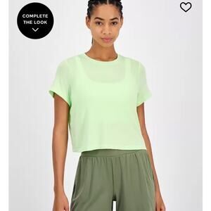 Women's ID ideology Bright Green Workout Crop T